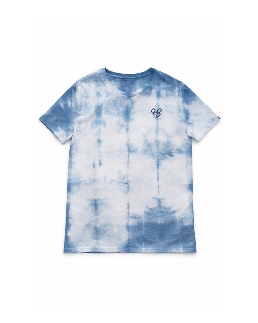 T-shirt shibori indigo teint à la main — Pièce unique PIERRE 2 PIERRE