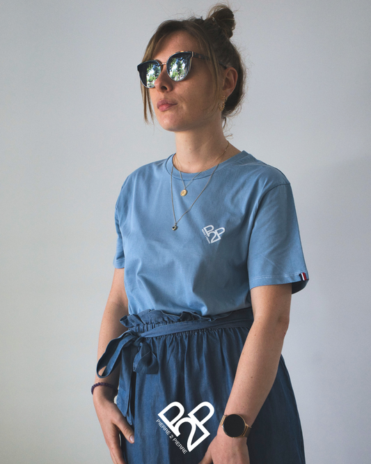 T-shirt Bleu indigo