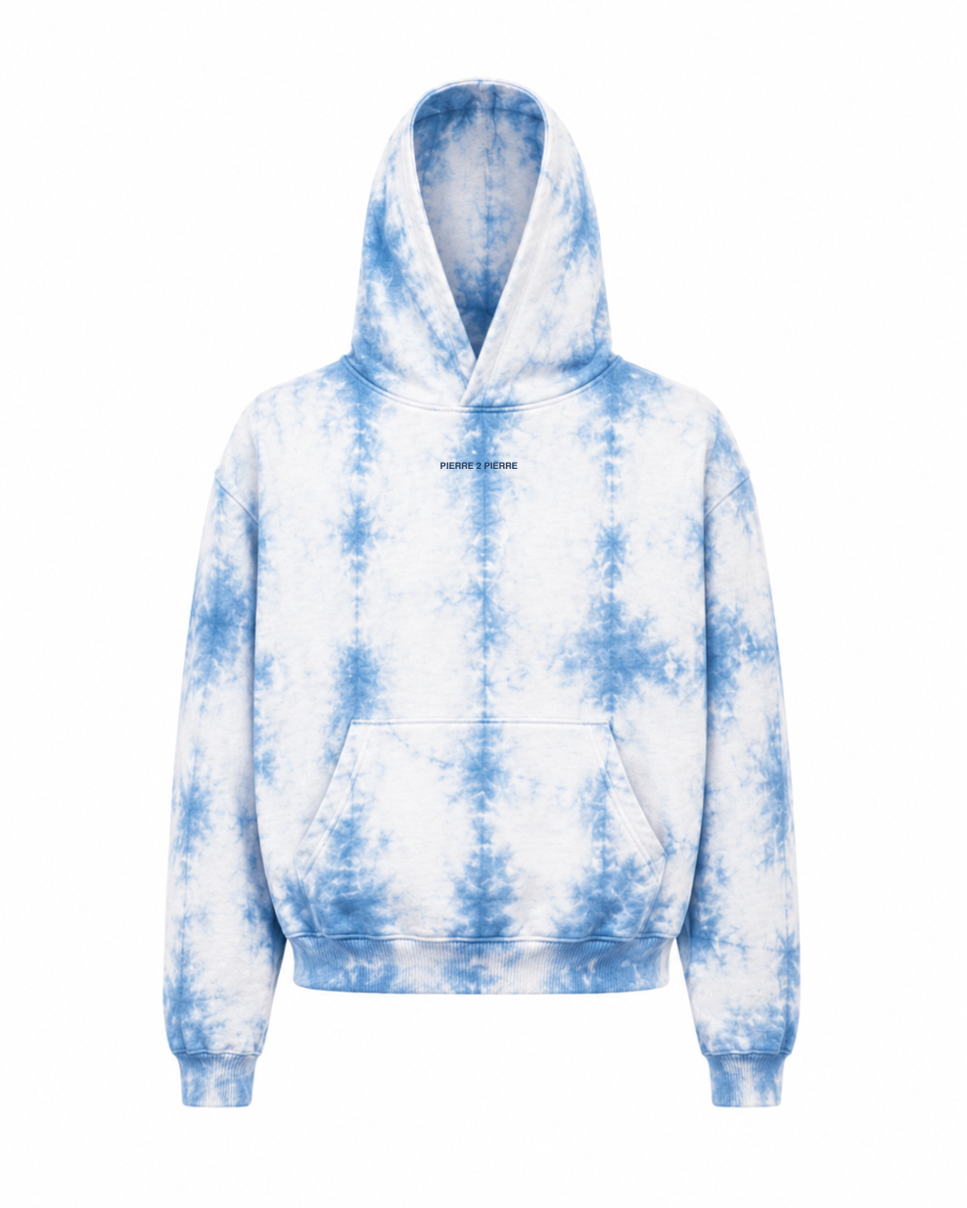 Sweat à capuche shibori indigo teint à la main — Pièce unique PIERRE 2 PIERRE